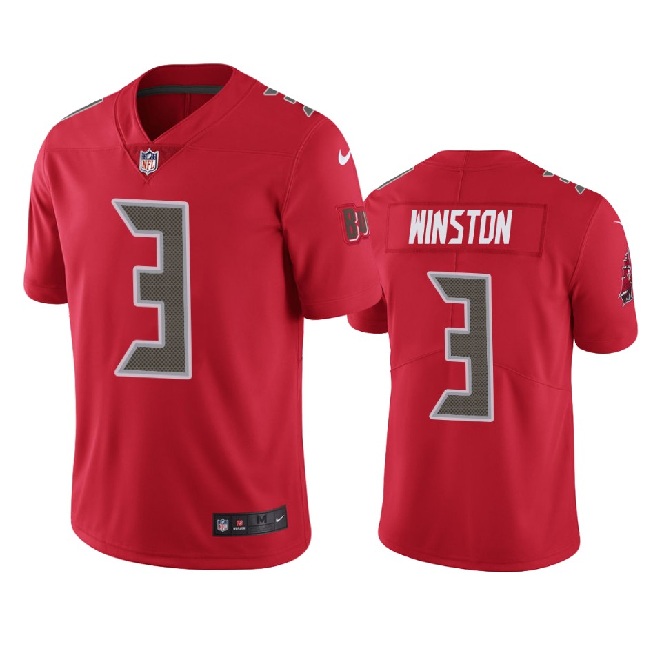 Tampa Bay Buccaneers Men Nike NFL  #3 Jameis Winston Red Vapor Limited Jersey->tampa bay buccaneers->NFL Jersey